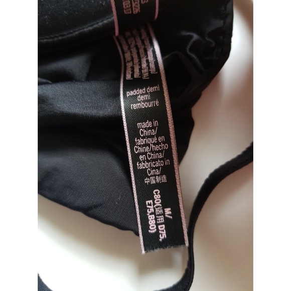 Victoria's Secret Black Padded Demi Bra Medium - Picture 9 of 12